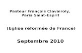 Pasteur François  Clavairoly , Paris Saint-Esprit