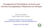 Changements Climatiques et Accès aux Services Energétiques Modernes en Afrique