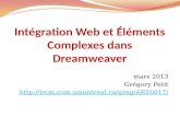 Intégration Web et Éléments Complexes dans Dreamweaver