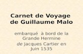 Carnet de Voyage  de  Guillaume Malo