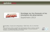Sondage sur les français et  les enseignes de pharmacies Septembre 2013