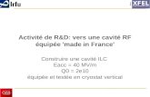 Activité de R&D: vers une cavité RF équipée 'made in France'