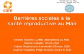 Barrières sociales à la santé reproductive  au  Mali