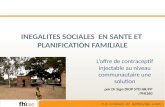 INEGALITES SOCIALES  EN SANTE ET  PLANIFICATION FAMILIALE