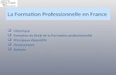 La Formation Professionnelle en France