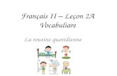 Français  II –  Leçon  2A Vocabuliare