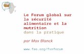 Le Forum global sur la sécurité alimentaire et la nutrition dans la pratique  par Max  Blanck