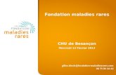 Fondation maladies rares CHU de  Besançon Mercredi 13 Février 2013