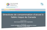 Directives de consommation d’alcool à  faible risque du Canada