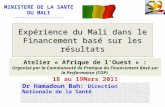 Expérience du Mali dans le Financement basé sur les résultats