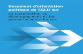 Document d’orientation politique de CGLU sur La coopération au développement et les gouvernements lo