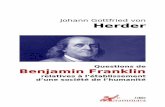 J.G. von Herder, Questions de B. Franklin relatives à l'établissement d'une société de l'humanité.