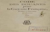 Code des douanes pour la Guyane Française