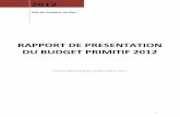Cavalaire - Rapport de présentation Budget 2012