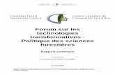Forum sur les technologies transformatives -- politiques des sciences forestière