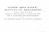 Codes des Loix, Statuts et Réglements des Ordres Royaux, Militaires et Hospitaliers de S. Lazare