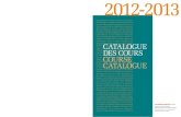 Catalogue des Cours 2012-2013