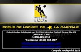 École de hockey de la Capitale- Camp de Hockey d’été à Québec