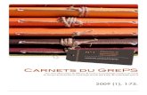 Carnets du GRePS  - 2009 (1), 1-75.