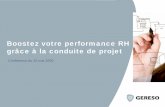 Diaporama conférence "Boostez votre performance RH grâce à la conduite de projet" GERESO