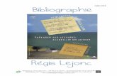 Bibliographie de Régis Lejonc, juillet 2010.