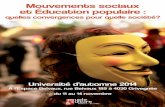 Mouvement sociaux et éducation populaire: quelles convergences pour quelle société?