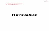 Programme mensuel novembre 2014