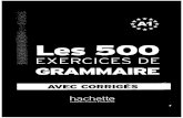 Les 500 Exercices de Grammaire Niveau a1