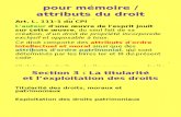 5- P1 Le Droit Dauteur Et Lédition - Chap.2 Les Attributs - Sect. 3 Le(s) Titulaire(s) Des Droits