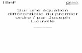 Liouville, J. - Sur Une Équation Différentielle Du 1ª Ordre