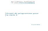 Projet de réforme des programmes scolaires du CP au CE2 (cycle 2)