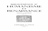 Bibliotheque d'Humanisme Et Renaissance Tome Ix - 1947