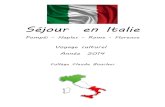01 - Séjour en Italie - Programme Et Voyage