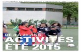 Brochure des Activités d'été 2015