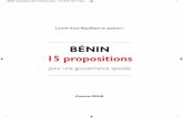 Benin 15 propositions pour une gouvernance apaisée