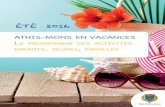 Plaquette Athis-Mons en vacances, été 2016 - Programme complet