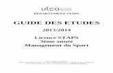 Guide des études Licence 3 Management du Sport