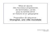 Proposition d'étude de Shanghai, ville mondiale en T ES / L