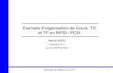 Exemple d'organisation de Cours, TD et TP en MPSI / PCSI (link is ...