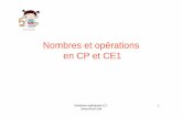 Nombres et opérations en CP et CE1 en CP et CE1