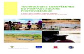 Technologies europeennes du pompage solaire photovoltaique