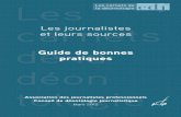 Les journalistes et leurs sources Guide de bonnes pratiques