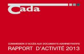 rapport d'activité 2013 de la CADA