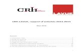 CRH-LAVUE, rapport d'act LAVUE, rapport d'activités 2014 2014-2015