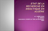 Etat de la recherche en didactique en Algérie