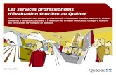 Les services professionnels d'évaluation foncière au Québec