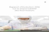 Rapport d'évolution 2016 sur la responsabilité des fournisseurs
