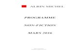 ALBIN MICHEL PROGRAMME NON-FICTION MARS 2016