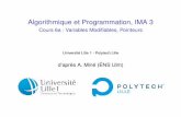 Algorithmique et Programmation, IMA 3 - Cours 6a : Variables ...