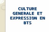 la culture generale et l'expression en bts - Site des Lettres